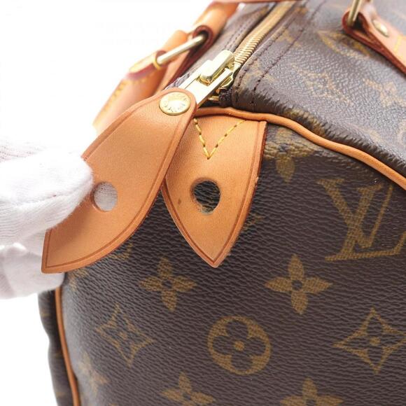 LOUIS VUITTON Brown Monogram Leather Speedy 30 Bag - Picture 9 of 9
